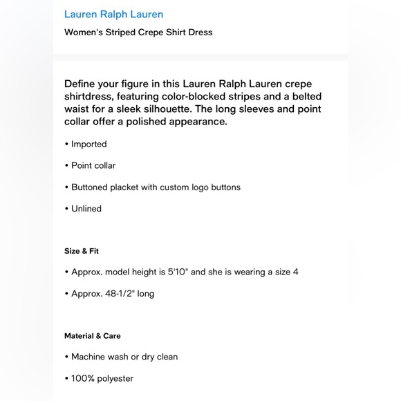 Lauren Ralph Lauren Long Sleeve Dress in Blue and Green Stripes - Picture 7 of 8